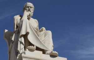 Statue of Socrates with copy space
